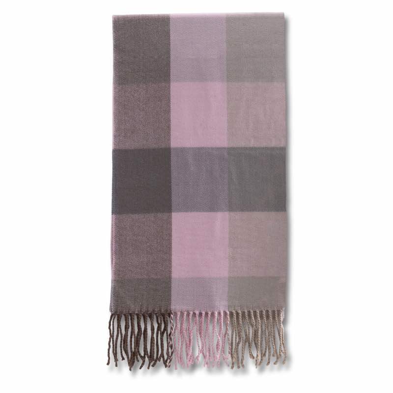 Women's Cashmere Scarf (Dusty Pink and Gray)